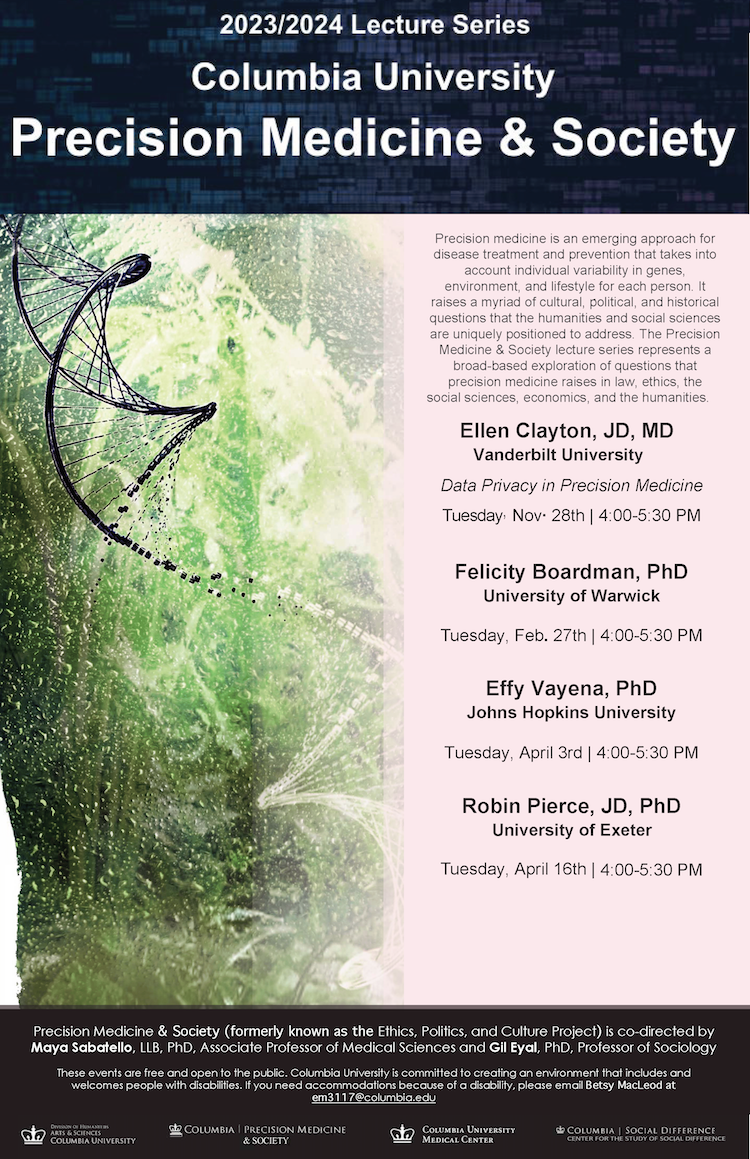 Precision Medicine & Society (fka Ethics, Politics, and Culture Project (PMEPC) 2023/24