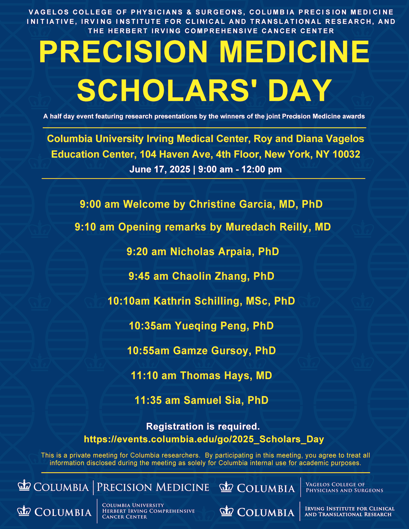 2025 Columbia University Precision Medicine Scholars Day